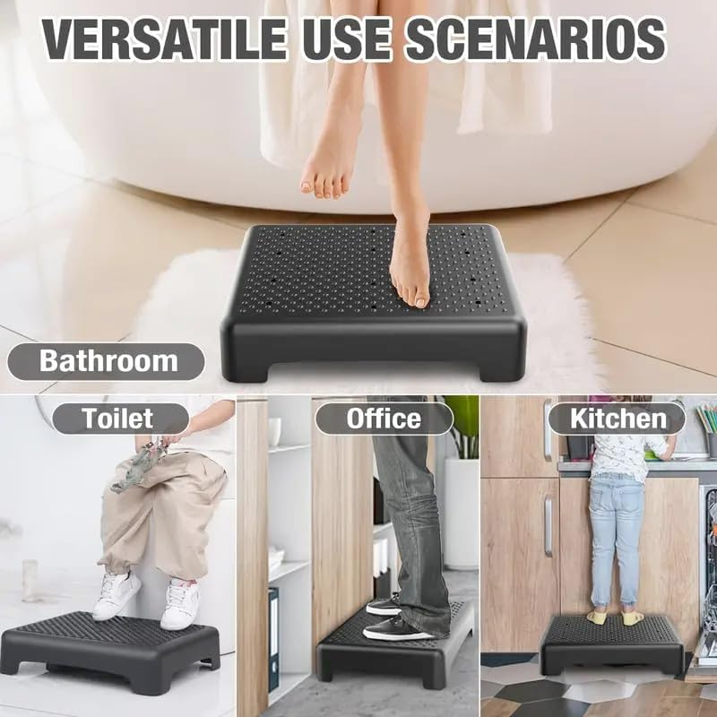 PTEROMYS Mobility Step Stool, Heavy Non-Slip Step Platform Indoor and Outdoor, Portable Standing Supports for Cars, Bed, Door, Stair or Bathroom, Black-Gray (Black) image number 2