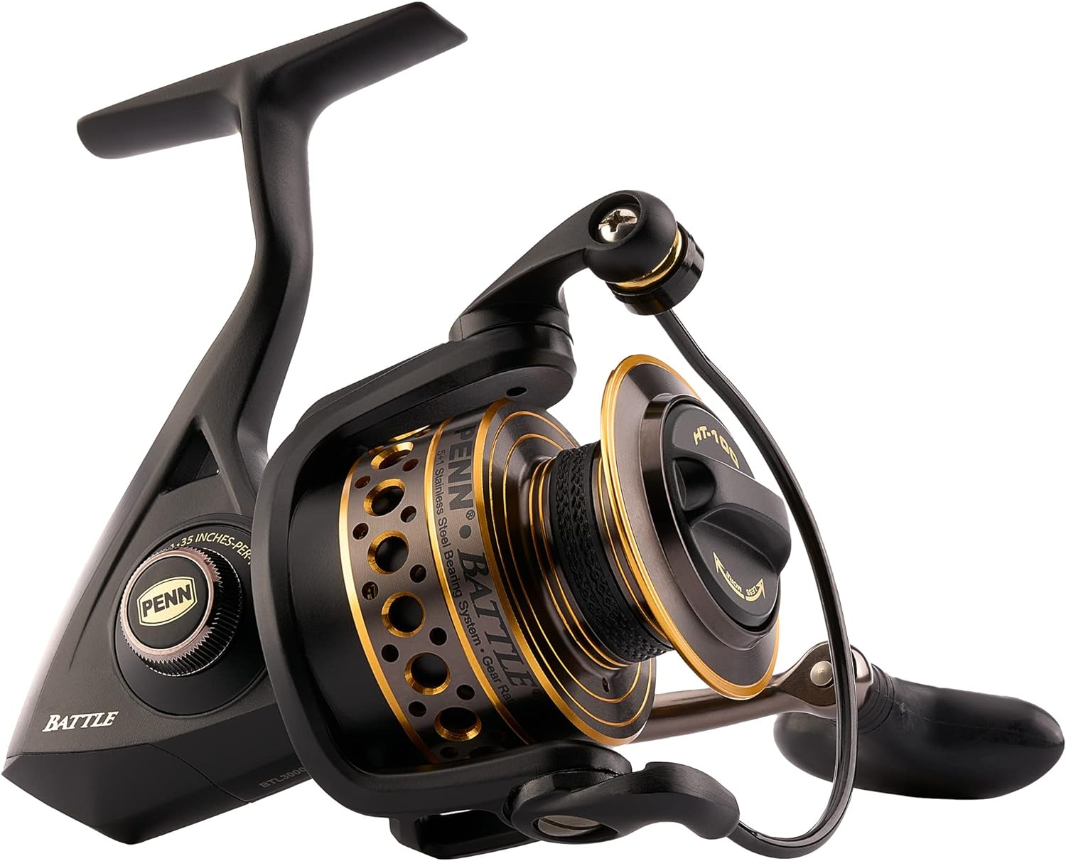 PENN Battle Spinning Reel Kit, Size 5000, Includes Reel Cover and Spare Anodized Aluminum Spool, Right/Left Handle Position, HT-100 Front Drag System image number 1