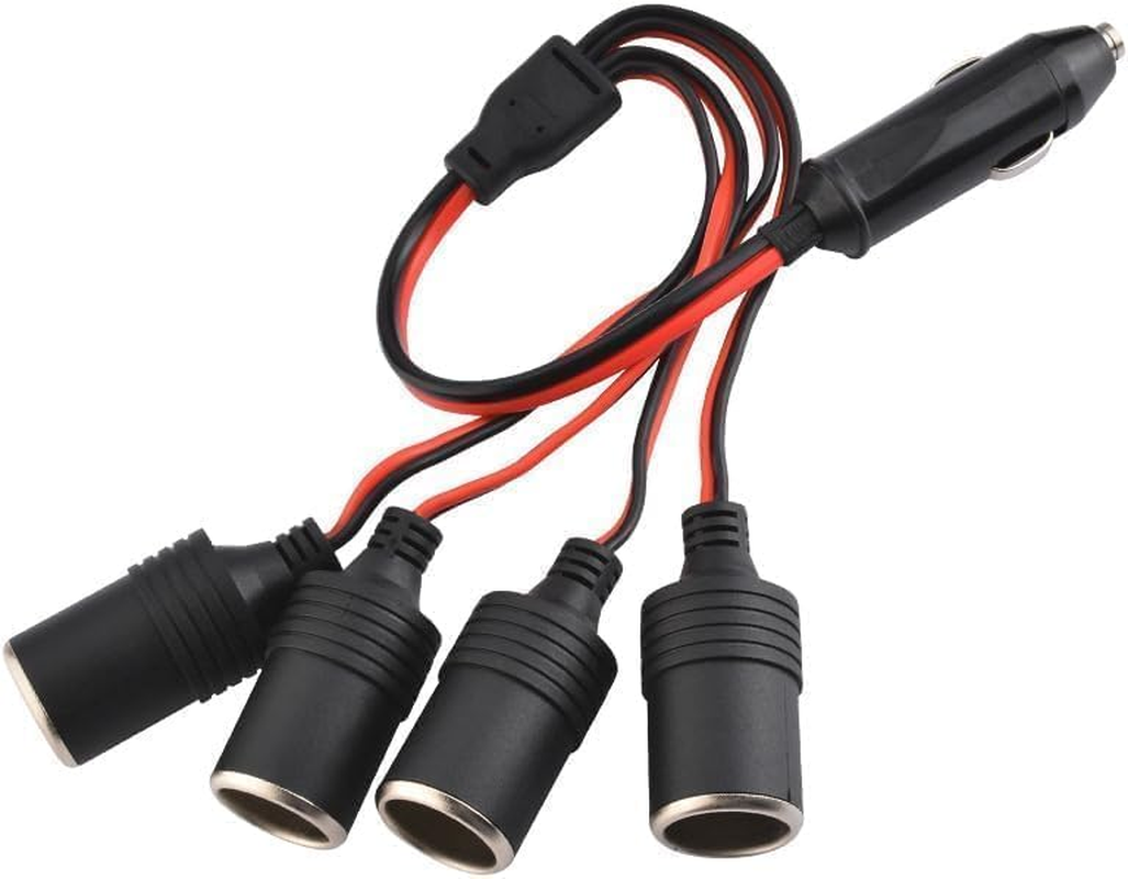 1 to 4 Car Motorcycle Cigarette Lighter Distributor Charger Splitter Extension Cable with Indicator Light image number 6