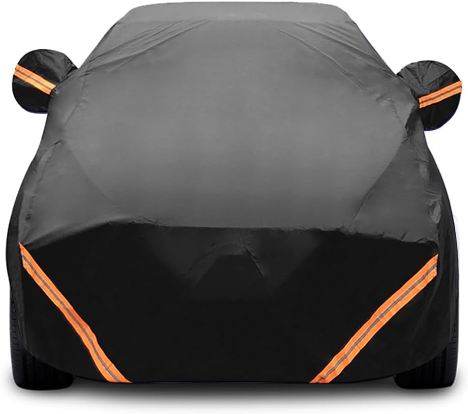 Car Cover for Toyota GT86/GR86, Universal Car Top Cover, for Outdoor Indoor Dustproof, with Side Zipper Reflective Strip(Black,Gt86 2017)