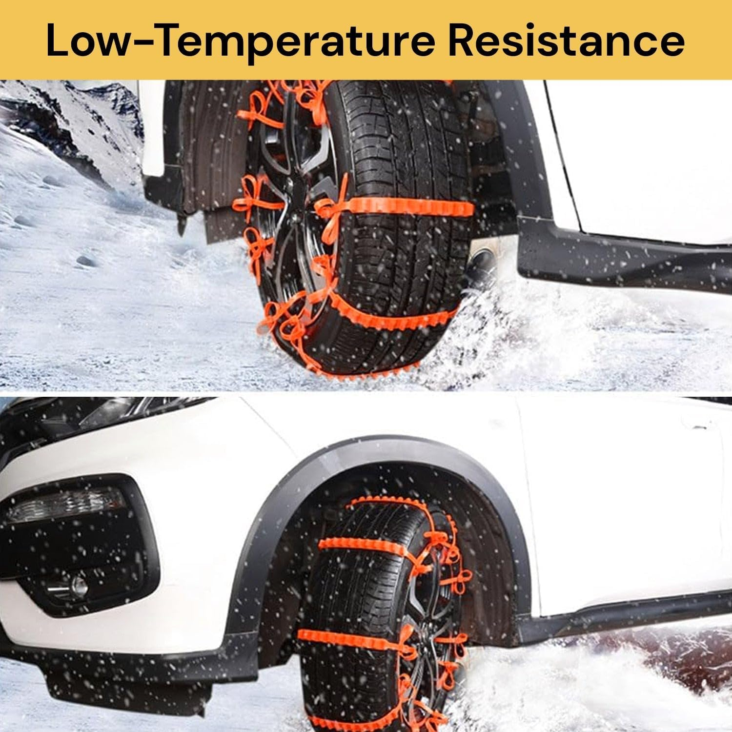 EZONEDEAL 10Pcs Universal Winter Car Tyre Anti-Skid Snow Chains Universal Stainless Steel Snow Chains, Emergency Snow Tyre Chains