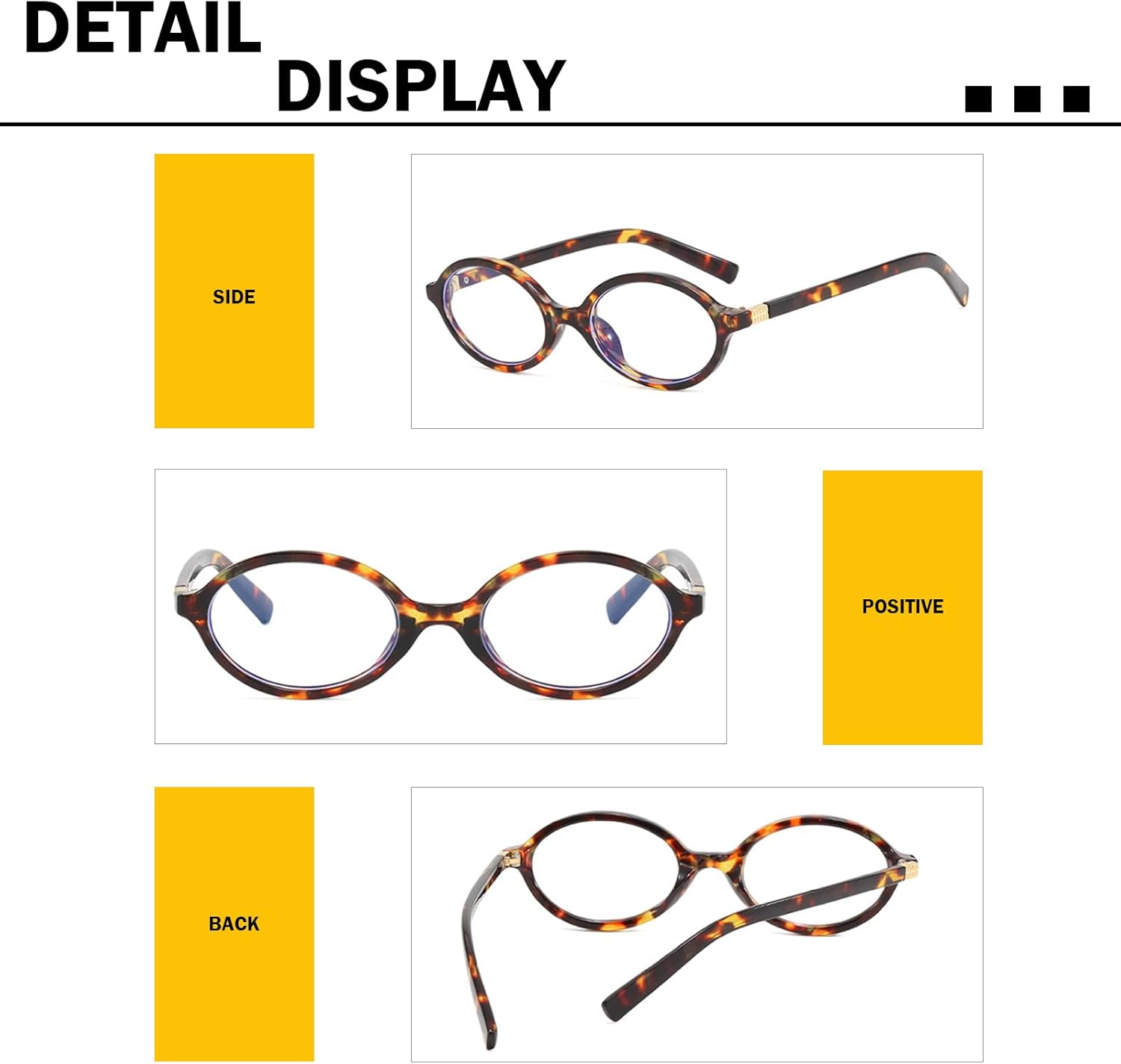 Xolixorium Blue Light Glasses, Oval Frame anti Eyestrain Glasses for Reading, Texting, Gaming, Prevent Headaches, Unisex