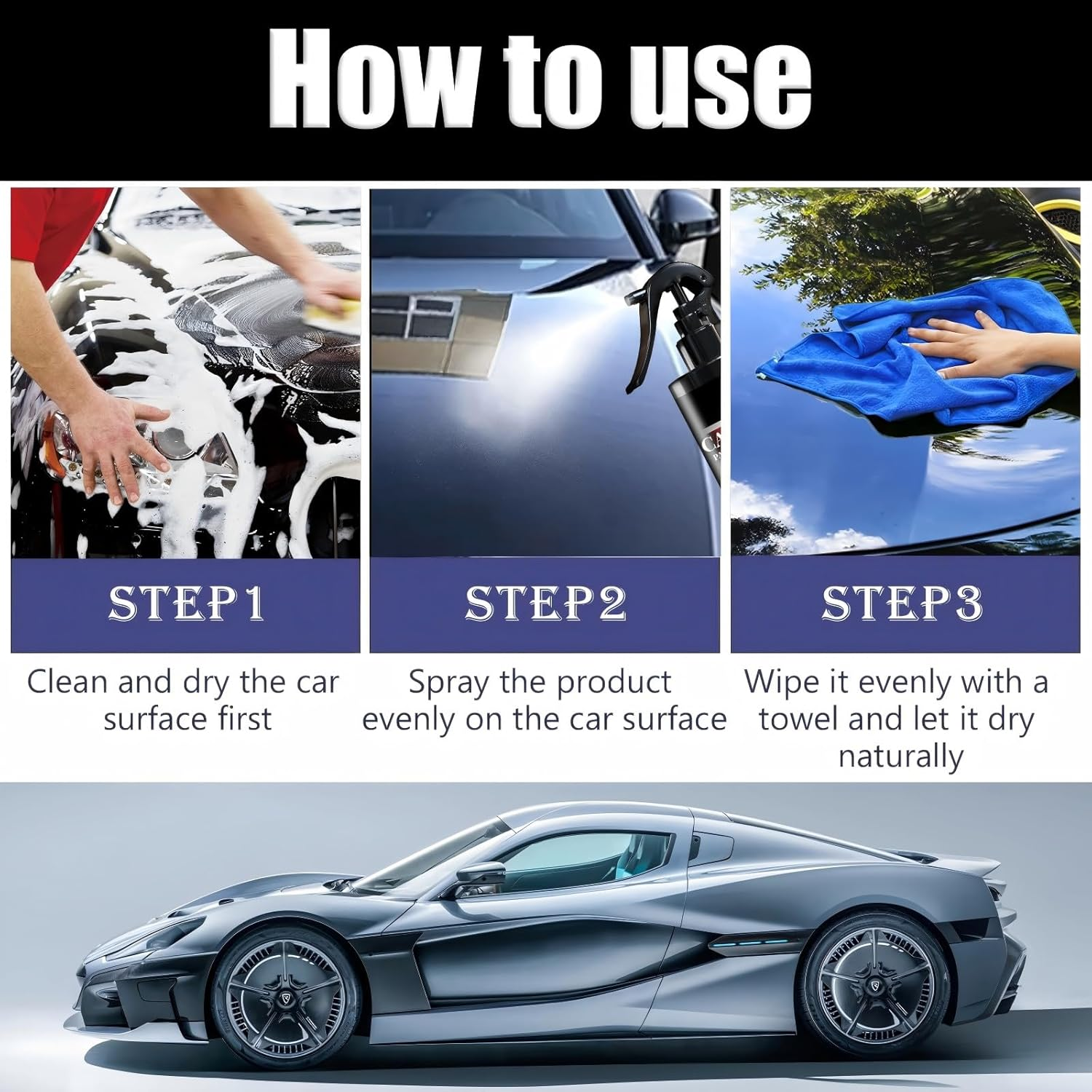 2PCS Nano Car Spray, Car Scratch Remover, 2025 New Paint Coating Agent, Auto Nano Ceramic Coating, Quick Paint Protection, Auto Scratch Repair Paste Polishing Wax, 250Ml image number 6