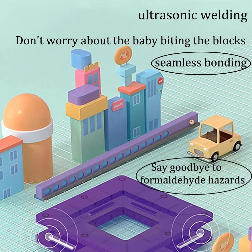 Magnetic Tiles Building Blocks,Clear Magnetic 3D Building Blocks Construction Playboards,120Pcs Educational Magnet Toys Recreational, Educational for Children Ages 3 Years + (120PCS)