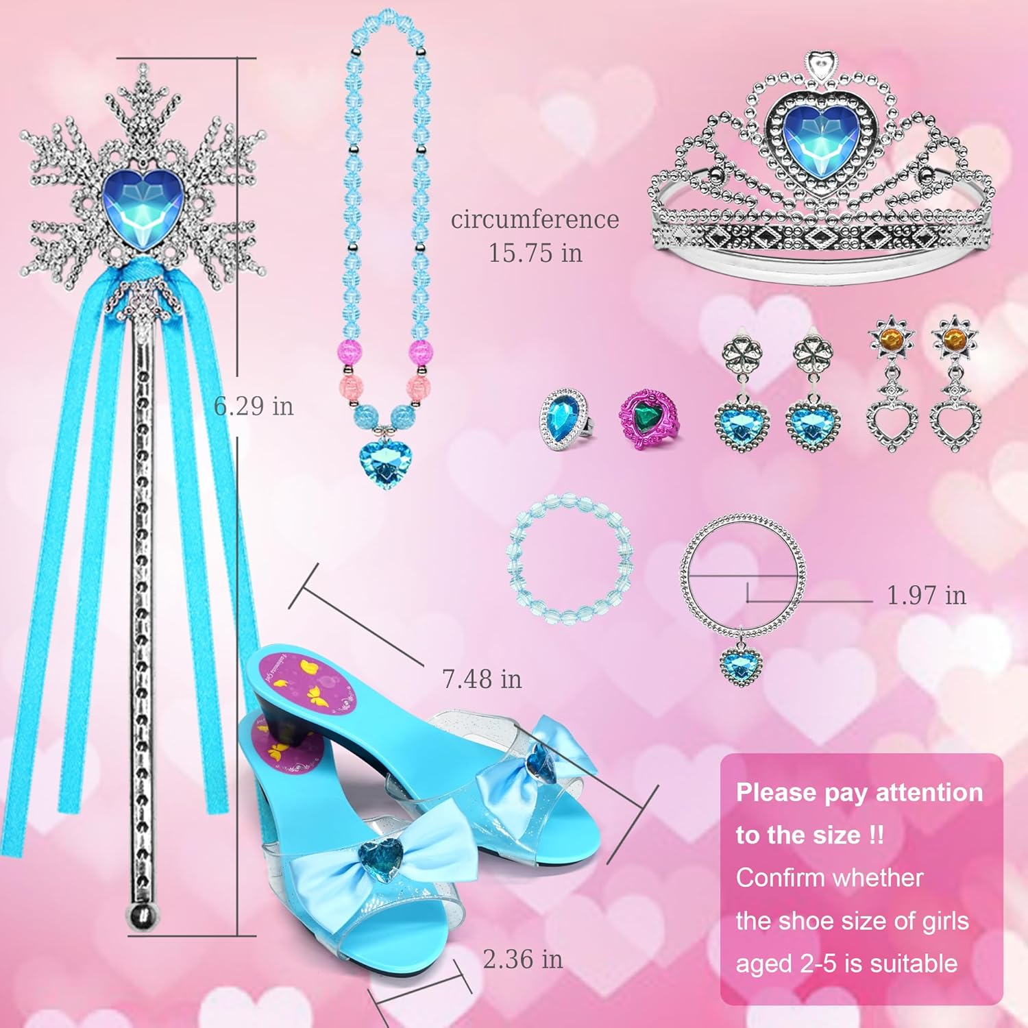 Princess Dress up Toys for Girl - 4 Pairs of Princess Dress up Shoes and 2 Sets of Play Jewelry Boutique for Little Girls,3-6 Year Old Girl Gifts, Toys for 3-6 Year Old Girls image number 3