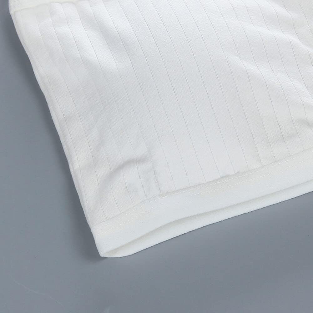 4 Pack Padded Bandeau for Girls - Breathable Cotton Bra Strapless Bralette Wireless Seamless Crop Tops with Removable Pads - Black image number 6