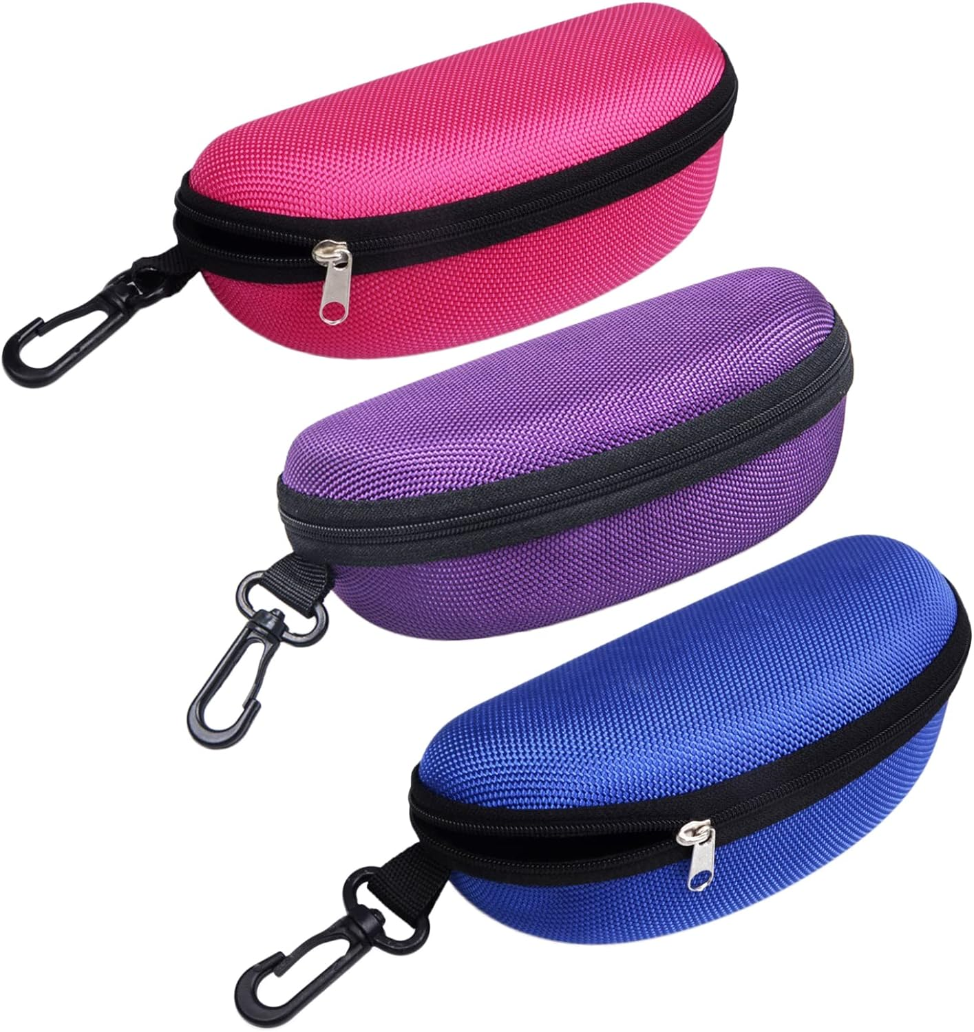 CENZICOM Sunglasses Case，Men Women Portable Travel Zipper Eyeglasses Case,Set of 3 image number 1