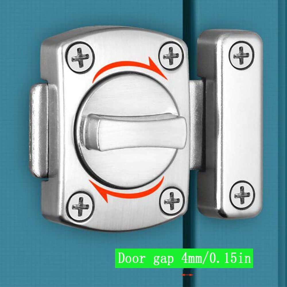 Bolt Latch Bedroom Anti-Lock Buckle Bedroom Door Lock Anti-Theft Door Lock Safety Push-Pull Exposed Bathroom Door Bolt, Suitable for All Kinds of Swing Doors (Brushed Silver) - 1 Lock image number 7