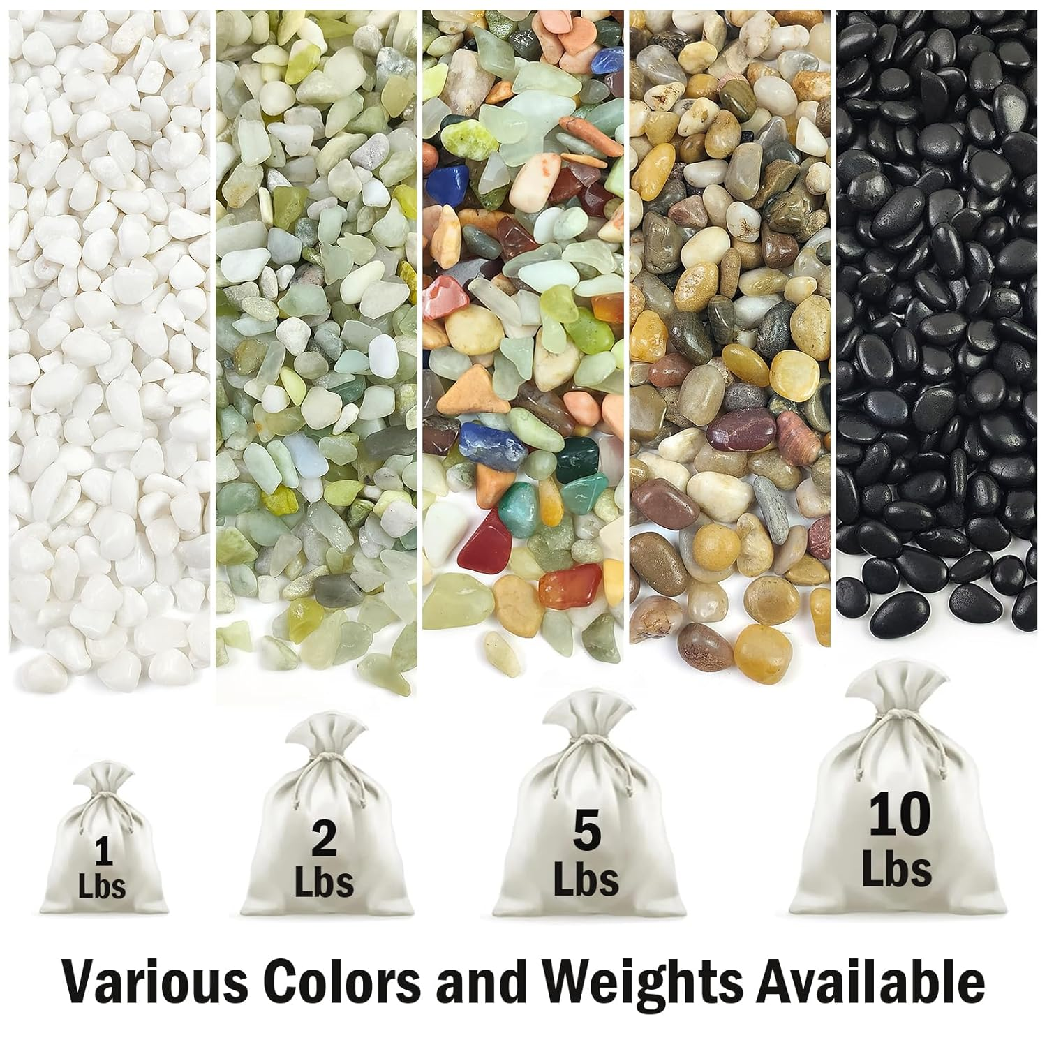 Black Pebbles - 3/8 Inch Small Stones for Indoor Plants, Succulents, Aquariums & Landscaping image number 6