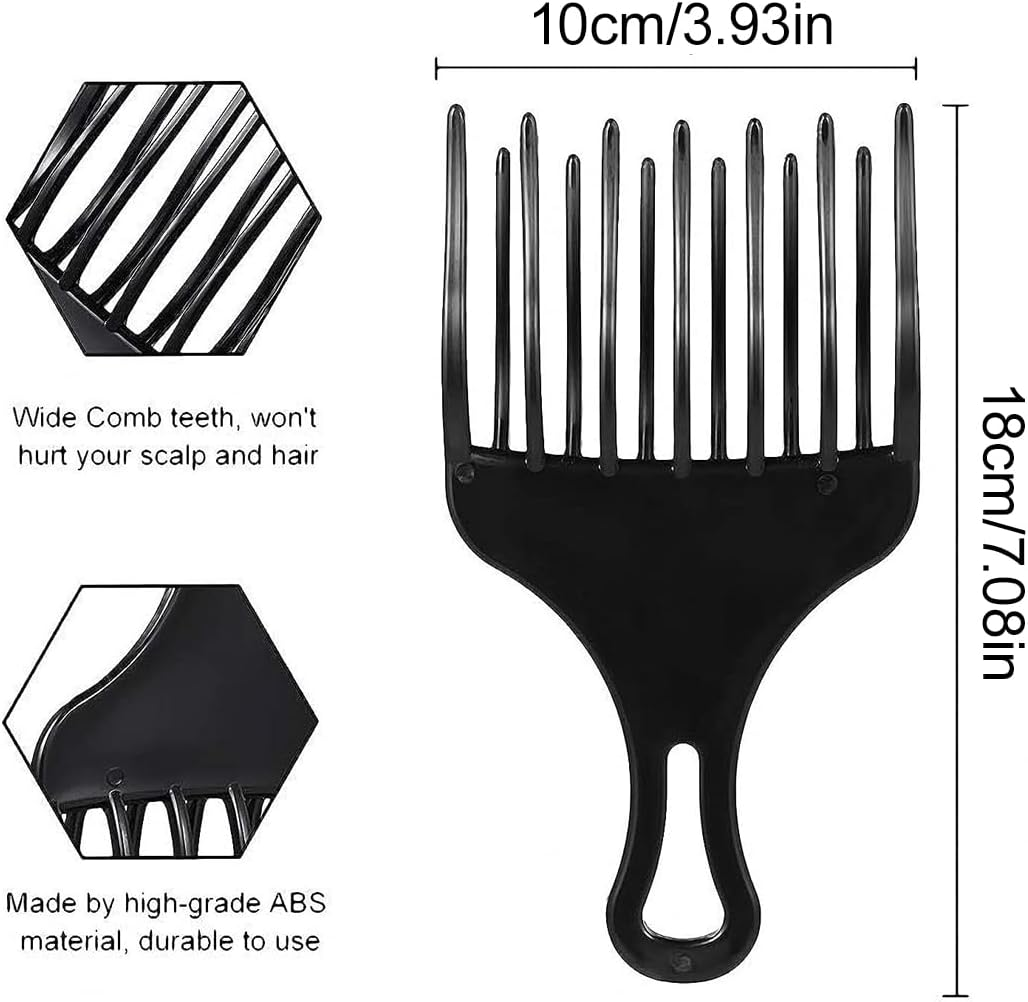 Afro Hair Comb Coarse Coarse Curl Comb with Handle Natural Curls Perm Strands image number 1