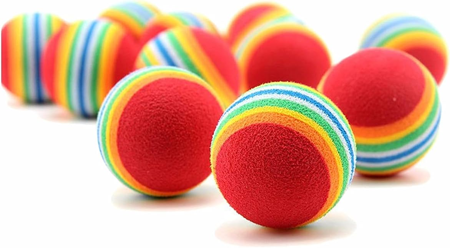 NC Cat Toys Balls,Regerly 20Pcs Pet Cat Dog Toy Balls Rainbow Soft Foam Balls for Small Dogs Puppies Puppy Kitty Quiet Indoor Outdoor Play Activity Chase Training image number 2