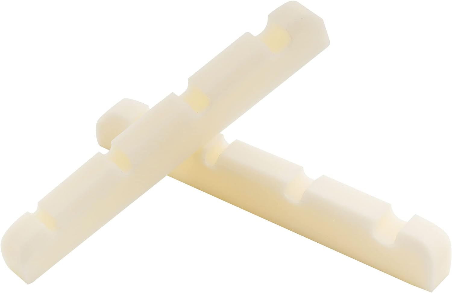 Musiclily Basic 38Mm Flat Bottom Bone Slotted Bass Nut for 4 String Bass Guitar, 38 * 3.5 * 5/4.5Mm (Set of 2) - 38X3.5X5/4.5Mm image number 1