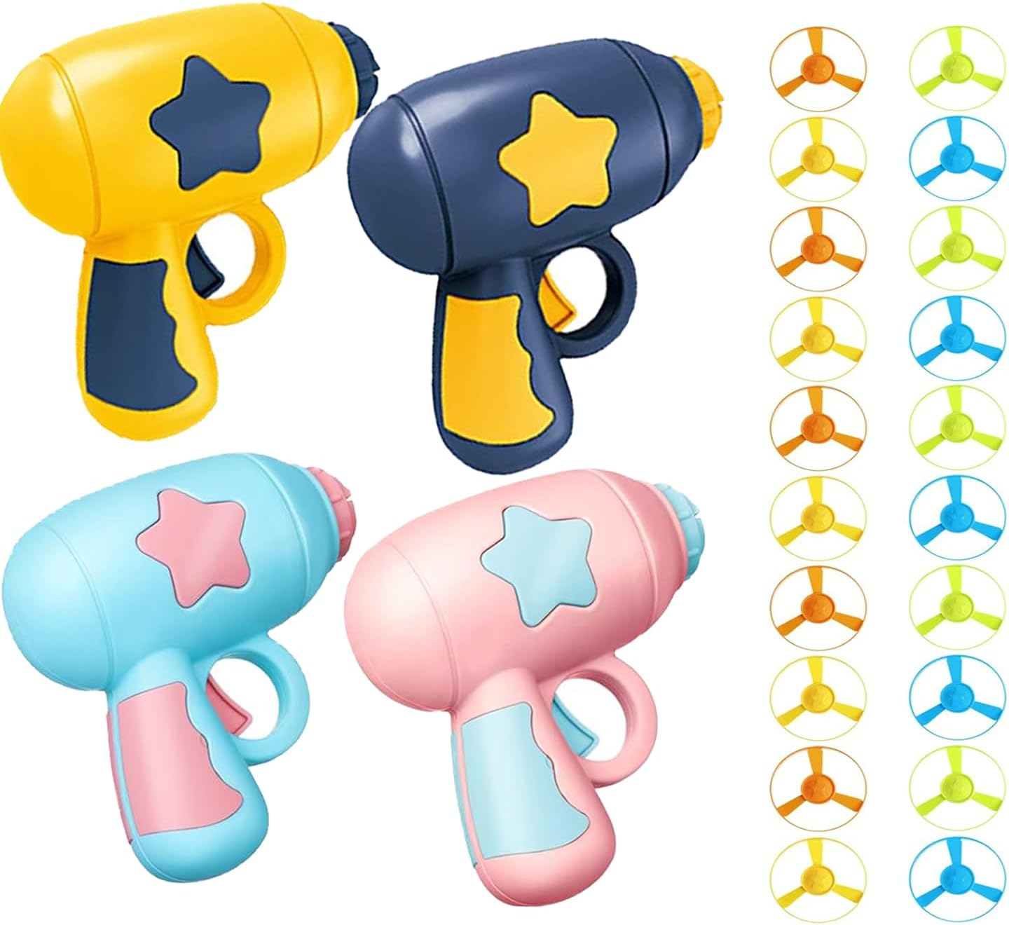 Gamrong Cat Toy Cat Fetch Toy Pet Toy for Cat, Cat Toy Sets 4 Launchers and 20 Colourful Flying Chasing Saucer Propellers for Interactive, Training, Hunting, Hitting image number 2