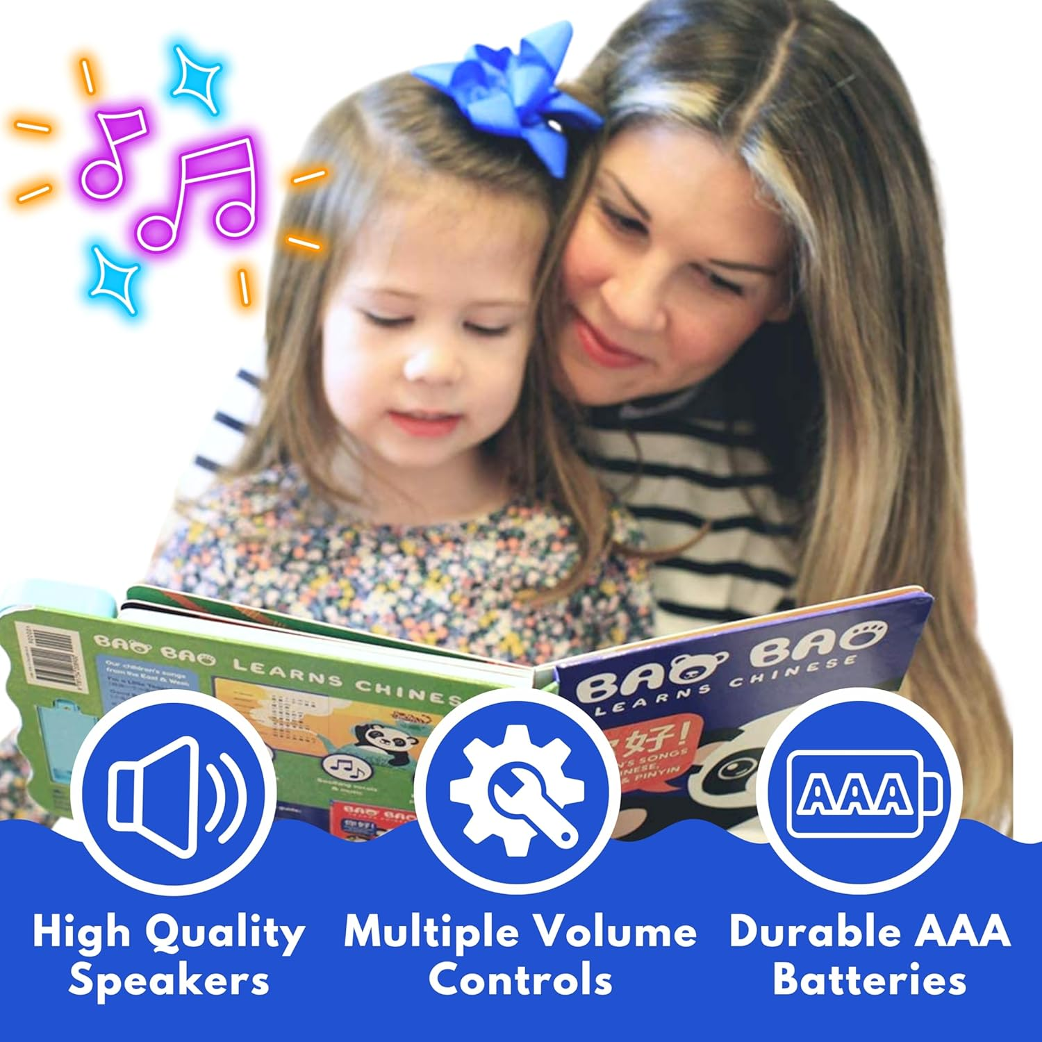 Bao Bao Learns Chinese Learn Mandarin Chinese with Our Music Book of Childrens Songs for Toddlers & Babies; Bilingual Baby Book with Pinyin Interactive Musical Toy for Learning image number 4