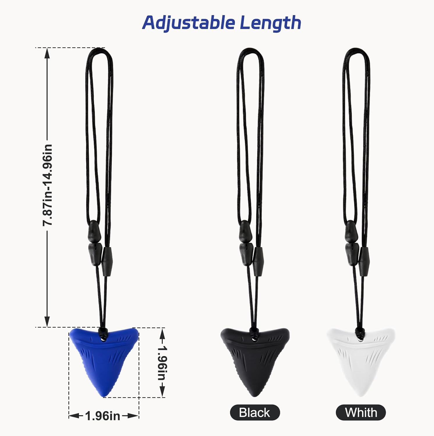 Chew Necklace for Sensory Kids & Adults - 3 Pack Silicone Chewy Necklaces for Autism, ADHD, Anxiety - Safe, Stylish, and Durable image number 1