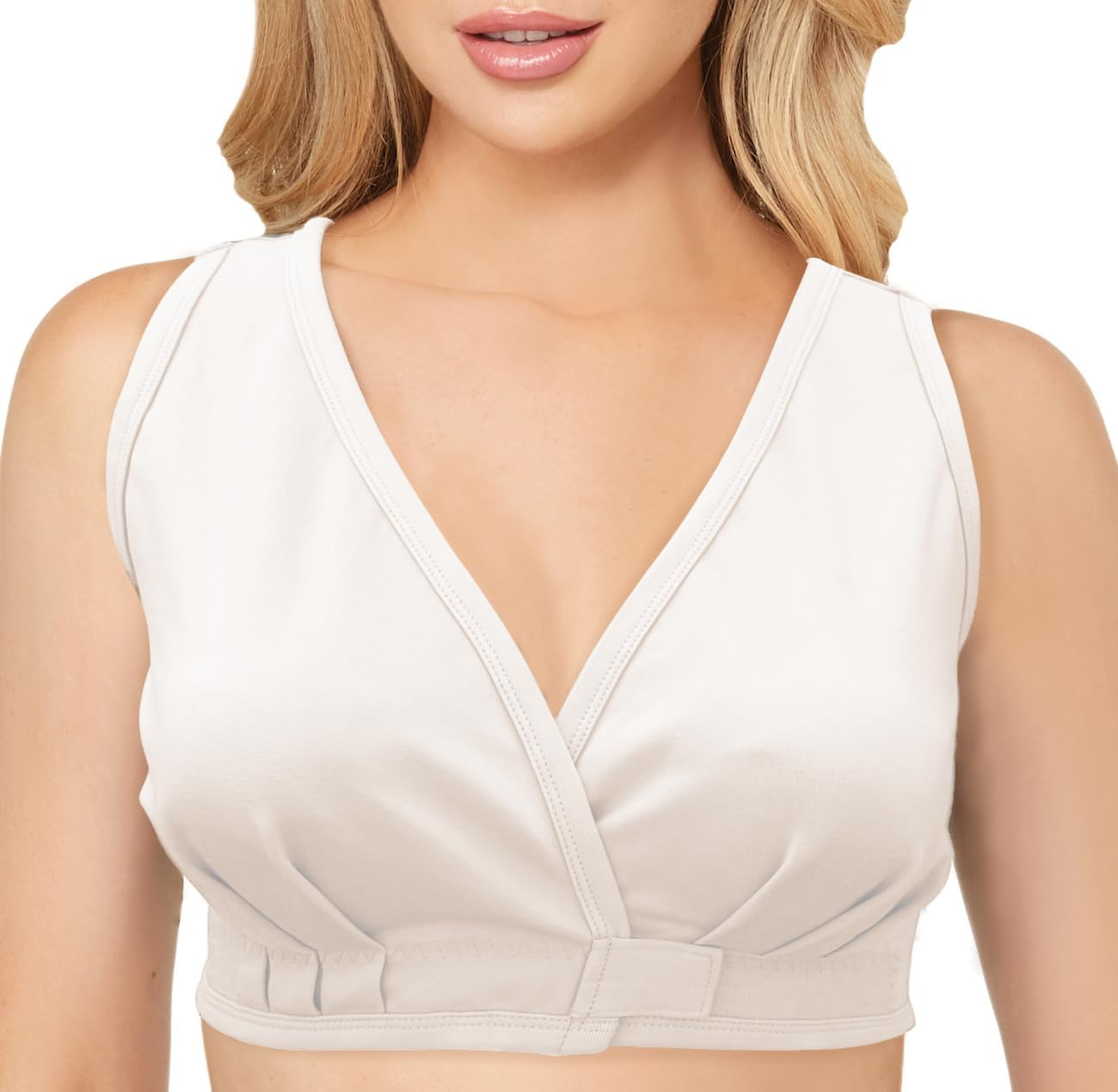 Adaptive Bra with Easy-On Velcro Closure - Arthritis, Post Surgery, Leisure, Sleep, Breastfeeding Bra Nude