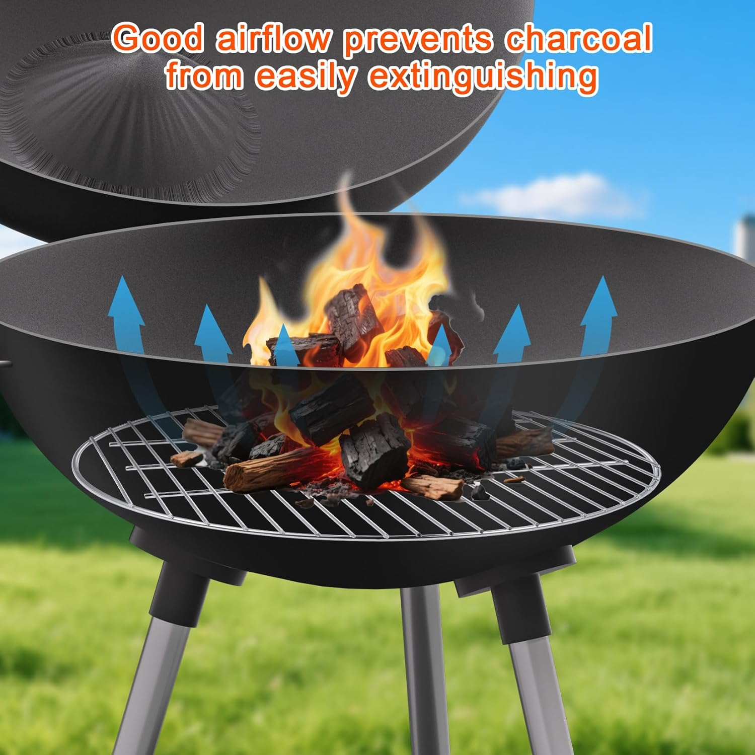 Coolbird 17 Inches Replacement Charcoal Grates for Weber 7441, Fits Various Weber 22" Charcoal Grill Models