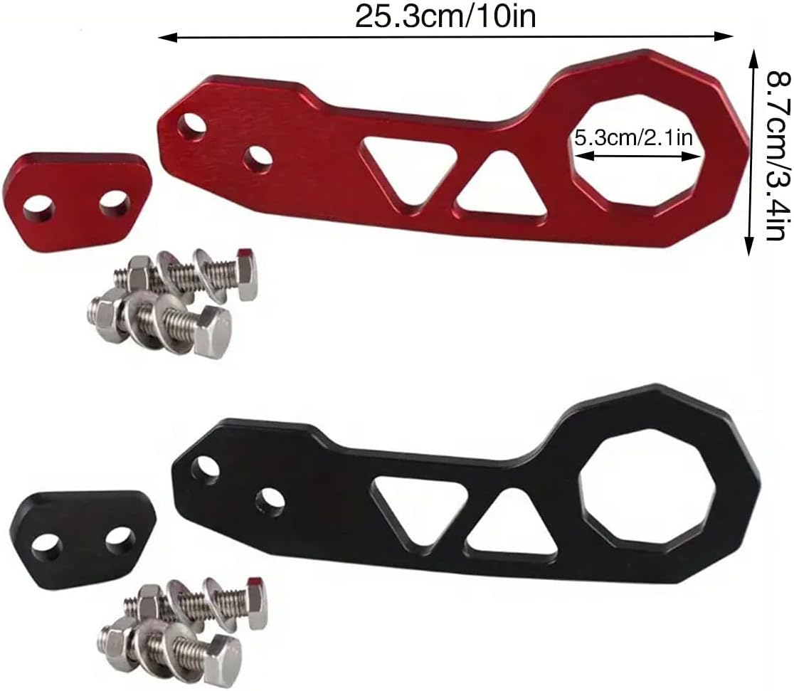 AIMALL Universal Rear Tow Hook Heavy Duty Alloy Car Bumper Towing Ring with Mounting Kit, Anodised Red or Black Colour for Vehicle Trailer Recovery or Styling Upgrade - Red image number 5