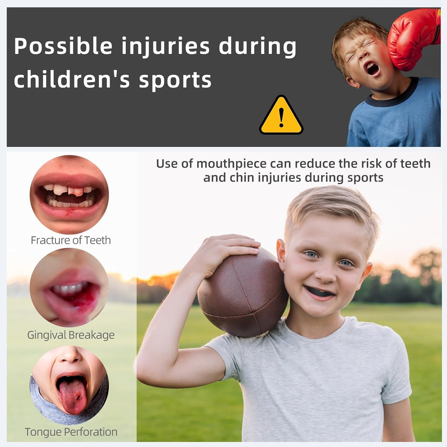 4 Pack Kids Youth Mouth Guard for Sports, Mouthguard Slim Fit, Boys Girls Soft Mouthguard with Case,Professional Sport Mouthguard for Football Lacrosse Basketball Taekwondo Boxing MMA Rugby Karate image number 1