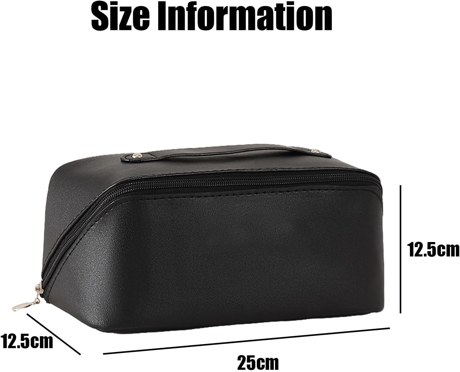 Yxvyxymyxxg​ Large Cosmetic Bag Travel Organizer - Waterproof PU Makeup Case with Multiple Compartments & Handle, Zipper Toiletry Bag for Women, Girls image number 2