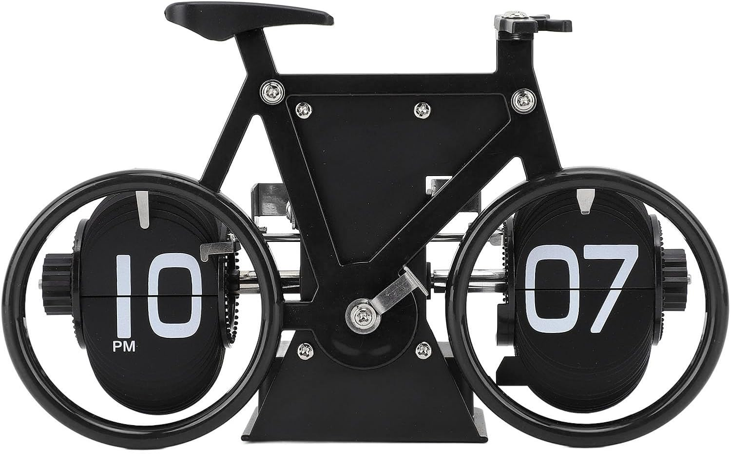 Classic Flip Desk Clock, Vintage Digital Flip down Clock with Timer Reminder, Battery Powered Mechanical Table Clock for Office or Home (Black) image number 4