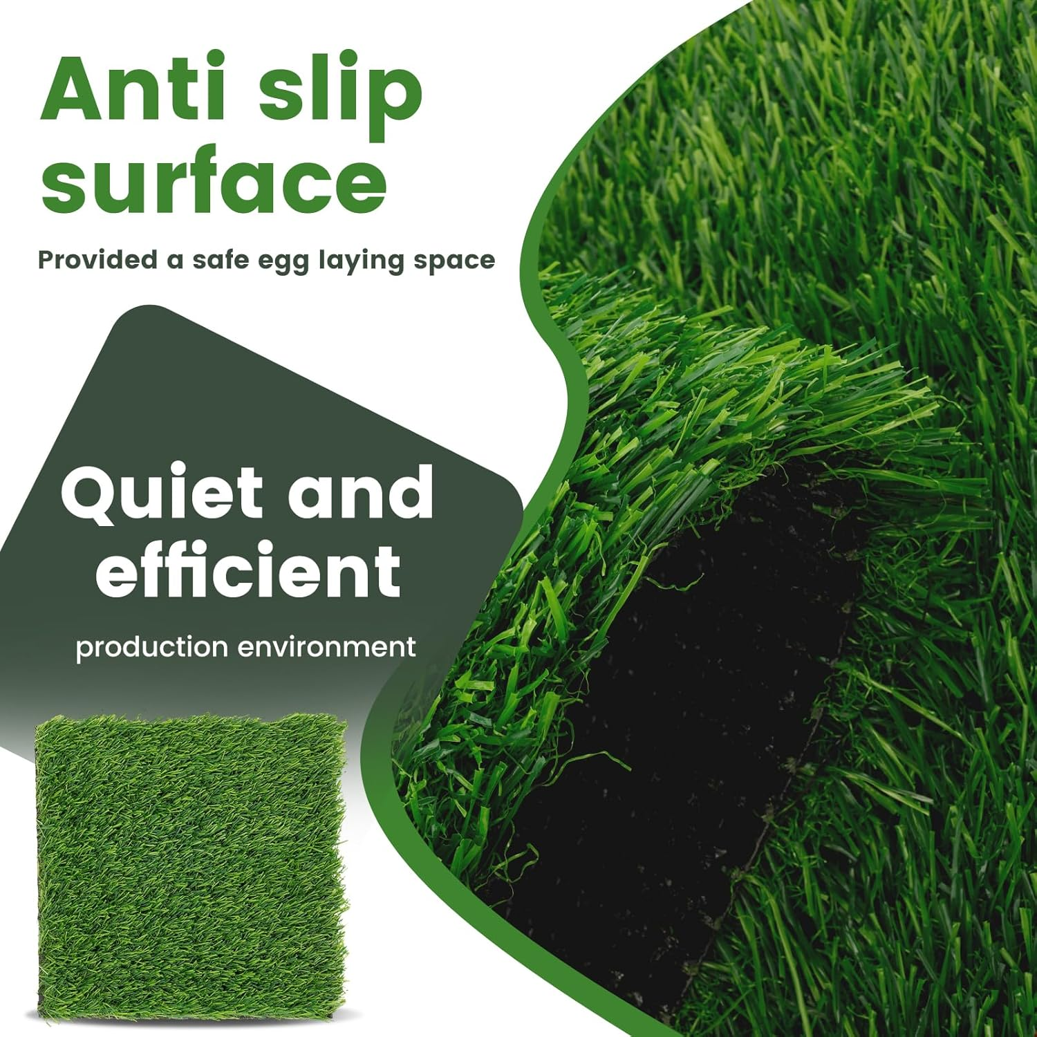 6Pcs 12Inch Chicken Nesting Pads Reusable Chicken Laying Pads Nonslip Hen Bedding Mats Washable Hen Coop Nest Liners Poultry Supplies for Laying Eggs(Green)