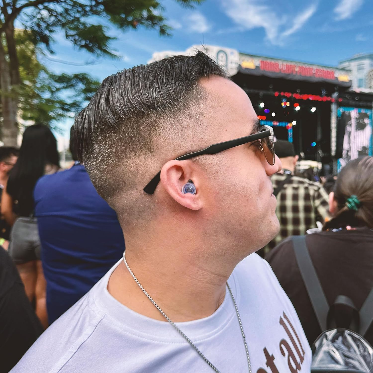 Eargasm High Fidelity Earplugs for Concerts Musicians Motorcycles Noise Sensitivity Conditions and More - Blue image number 1