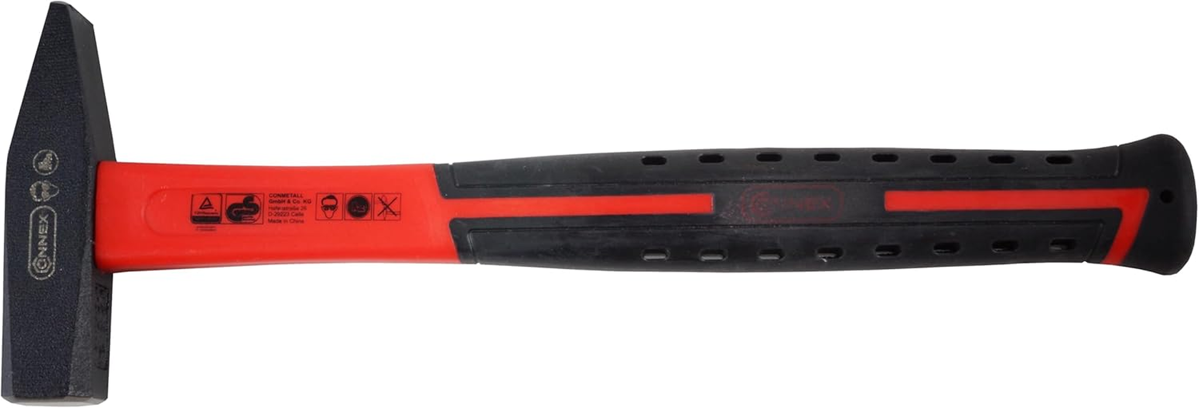Connex COX603300 Engineer'S Hammer with Fibreglass Shaft/2C-Handle, Black/Red, 300 G