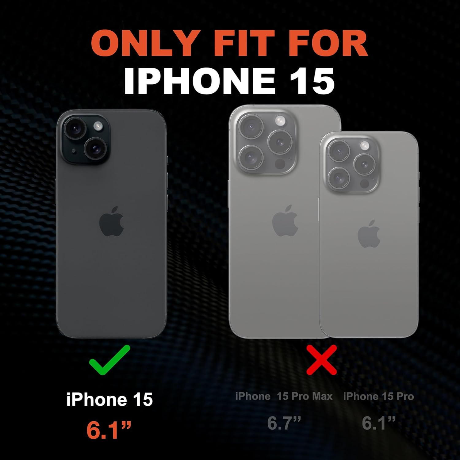 NTG【2023 New Designed for Iphone 15 Case, Heavy-Duty Tough Slim Shockproof [Military Grade Protection] Phone Case for Iphone 15 (6.1 Inch), Black