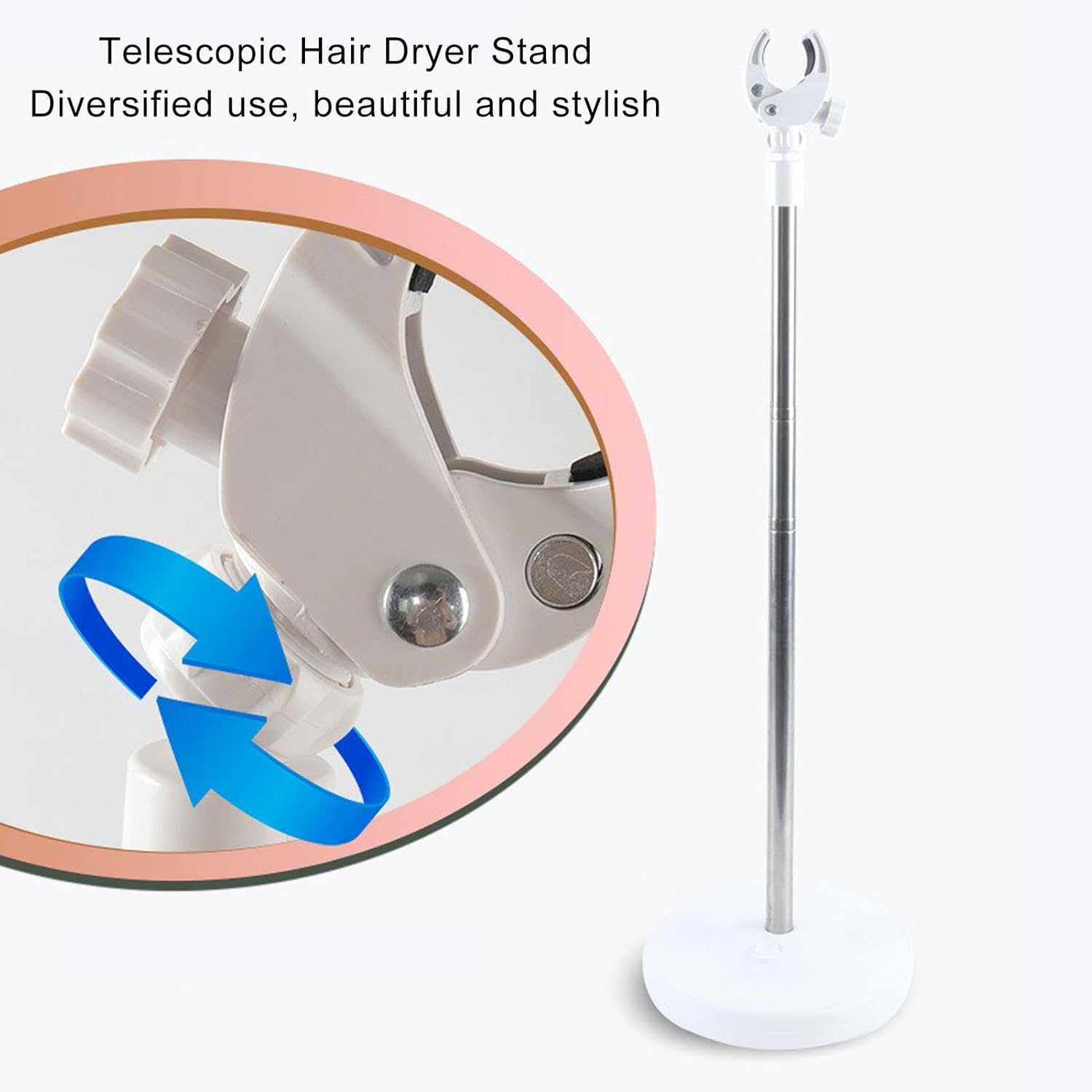 Gernie Hair Dryer Stand, 35-140Cm 360 Degree Rotation, Adjustable Height, Heavy Duty Floor/Tabletop Stand, for Salons, Pet Use & Home Use image number 4