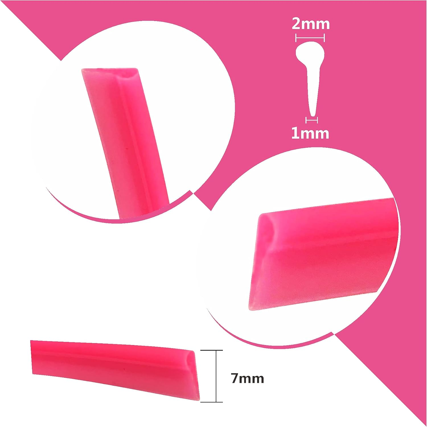 Mr.Brighton LED Pink Car Interior Decorative Molding Door Panel Gap Trim Strip (23Ft) image number 5