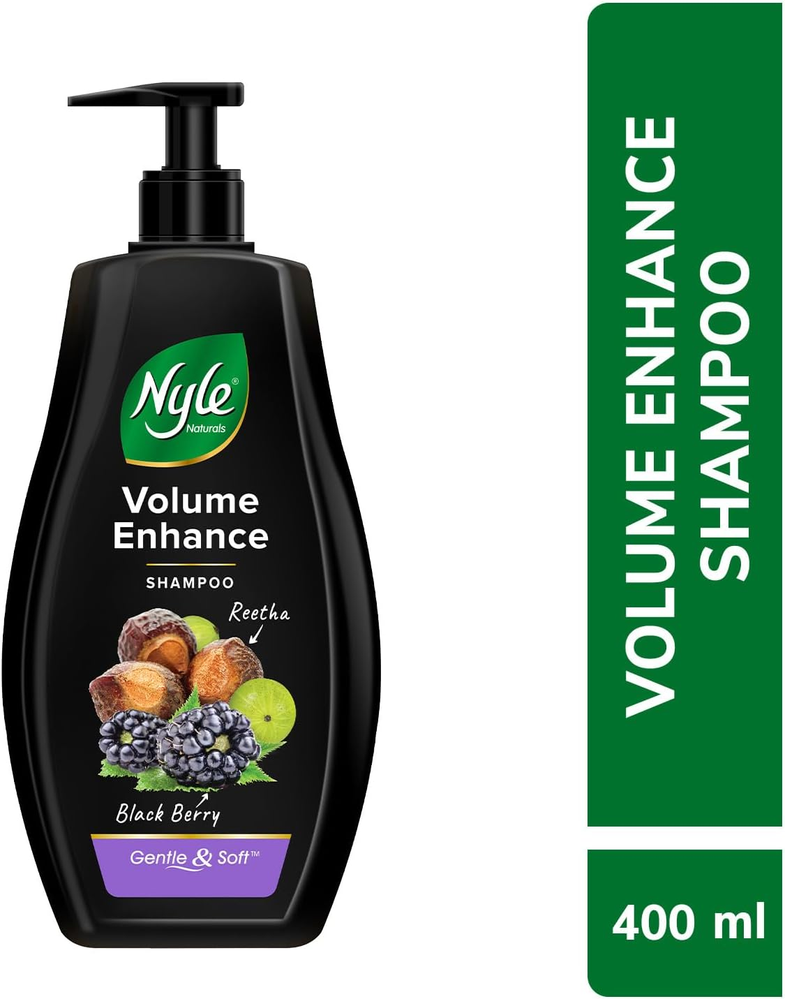 Nyle Naturals Volume Enhance anti Hairfall Shampoo, with Reetha and Blackberry, 400Ml image number 4