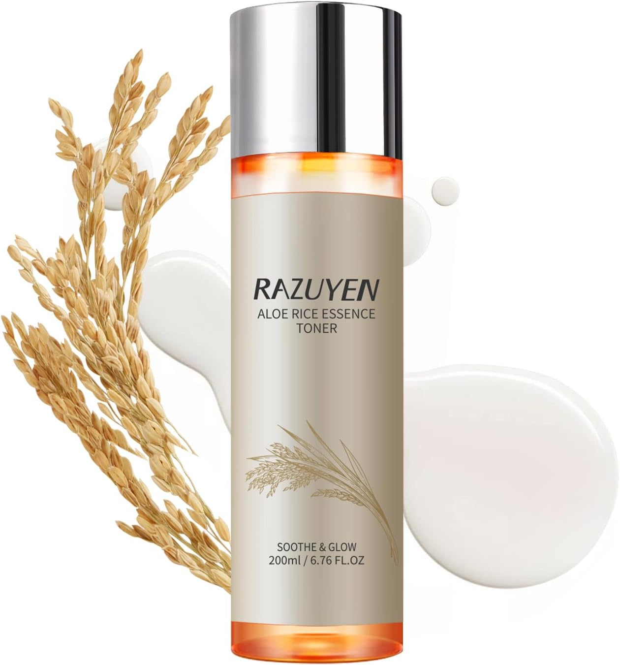 200Ml / 6.76Fl Oz Rice Toner with Aloe Leaf Water, Niacinamide and Centella Asiatica, Milky Toner for Soothing and Glowing Skin, Vegan Face Toner, Alcohol and Fragrance Free image number 5