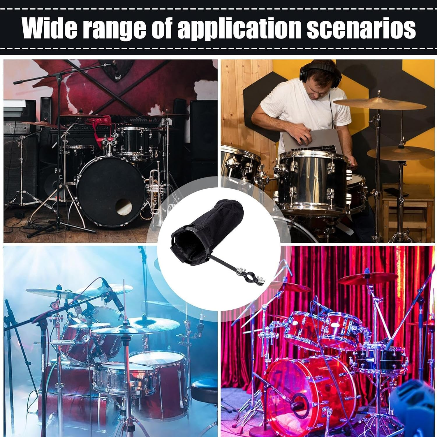 Drumstick Bag, Mallet Bags, Large Capacity Storage Pocket with Clamp-On Lockable Strap for Adults, Drumming, Field Band, Airplane Travel, Marching, Hockey 5.51X9.84 Inch image number 1