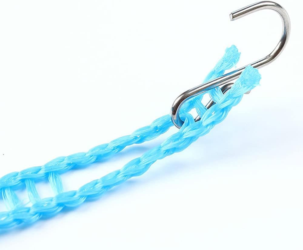 1Pcs 5 Metres Non-Slip Clothes Line Windproof Hanging Fence Line Type Clothes Line for Travel Home to Laundry - Blue - Blue image number 6