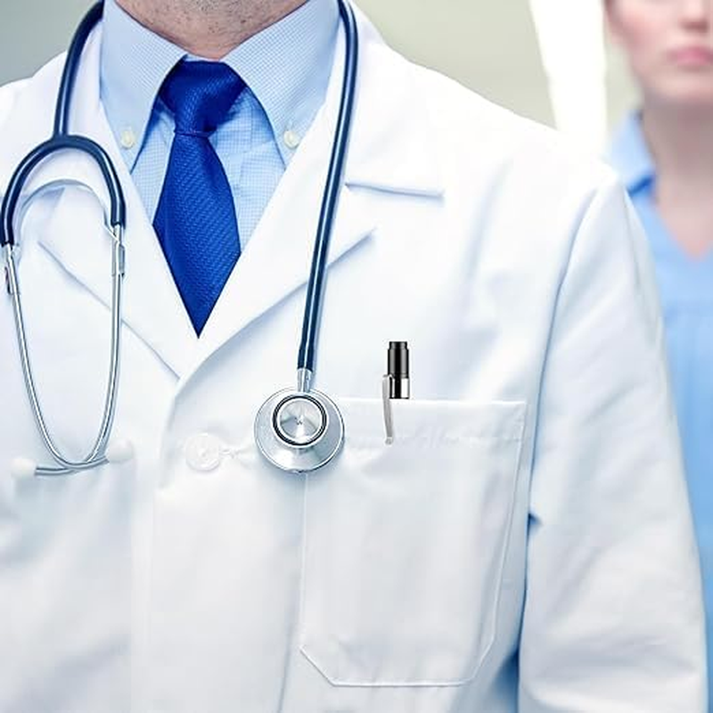 2 PCS Mini Pen Torch Light with Pupil Gauge Ruler Detector, Diagnostic Tool Medical Pen Lamp, Mini Reusable LED Penlight Flashlight for Home Outdoor Hospital Emergency, 1 White+ 1 Yellow image number 6