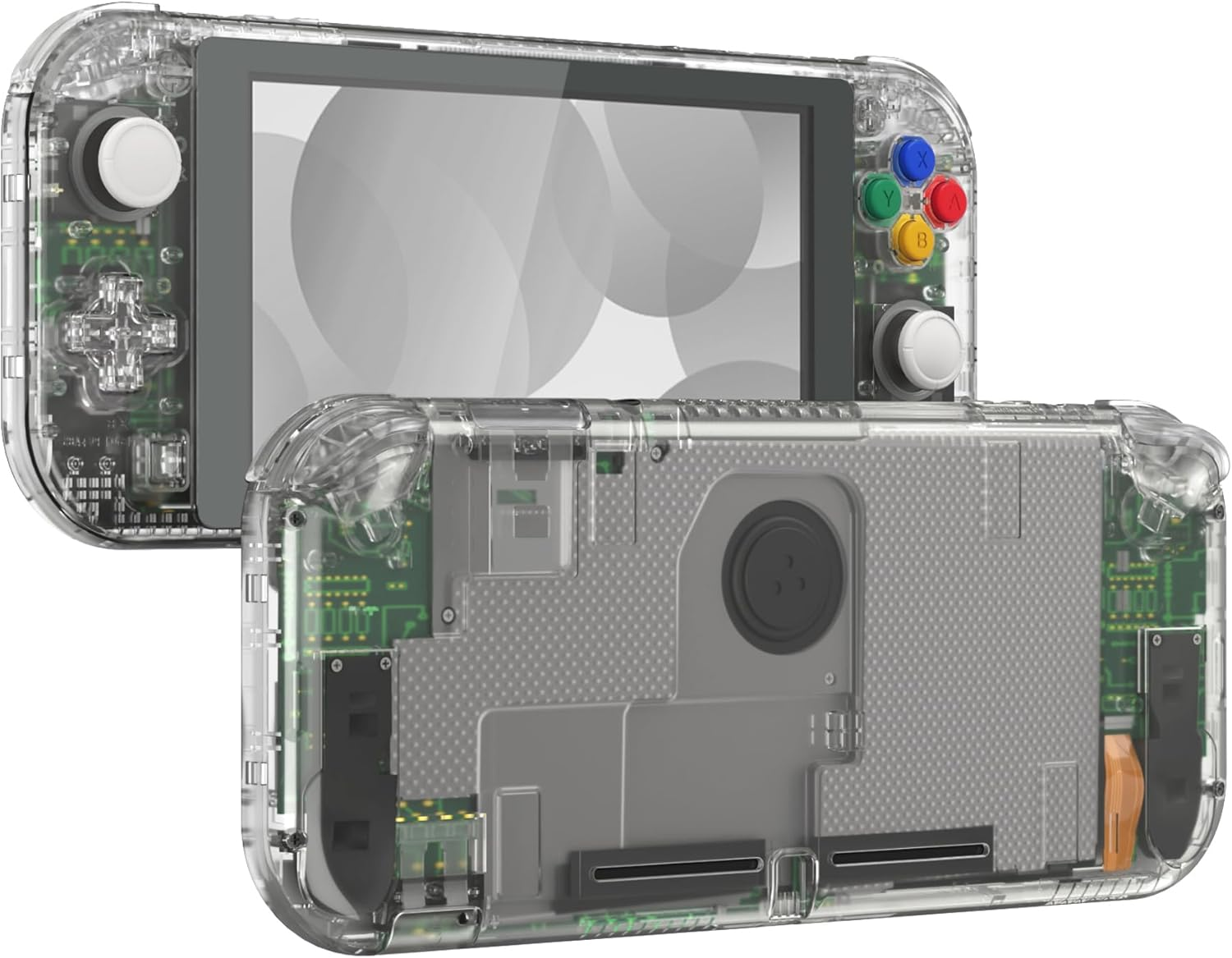 Extremerate Crystal Clear Orange DIY Replacement Shell for Nintendo Switch Lite, NSL Handheld Controller Housing W/Screen Protector, Custom Case Cover for Nintendo Switch Lite - No Controller