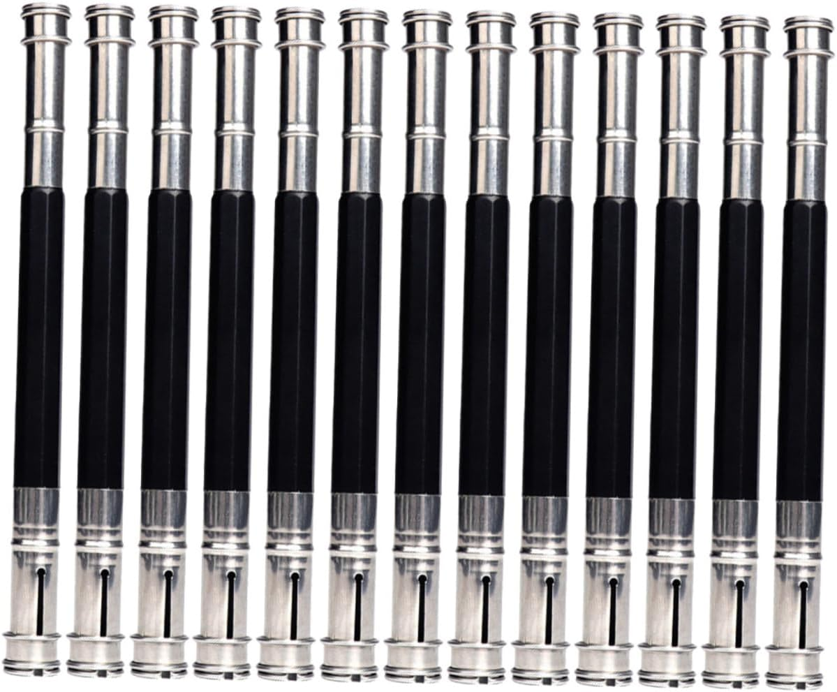 STOBOK 13Pcs Pencil Extender Baseboard Artist Pencil Holder Extender Floor Vents Pen Sleeve Extender Handy Crayon Extender Handy Pencil Holder Aluminum Alloy Double Head Art Supplies image number 1