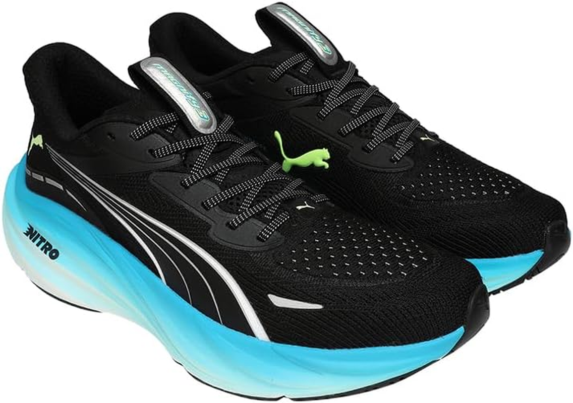 Puma Men'S Magnify Nitro 3 Running Shoes Neutral Shoes Puma Black-Speed Blue - Black 42.5 image number 1