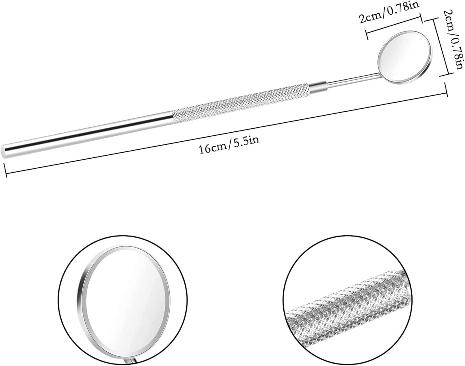 YSCARE Dental Tooth Dental Mirror for Mouth - Dentist Mirror Tool with Stainless Steel Handle - Oral Teeth Inspection Mirror - Dental Instruments