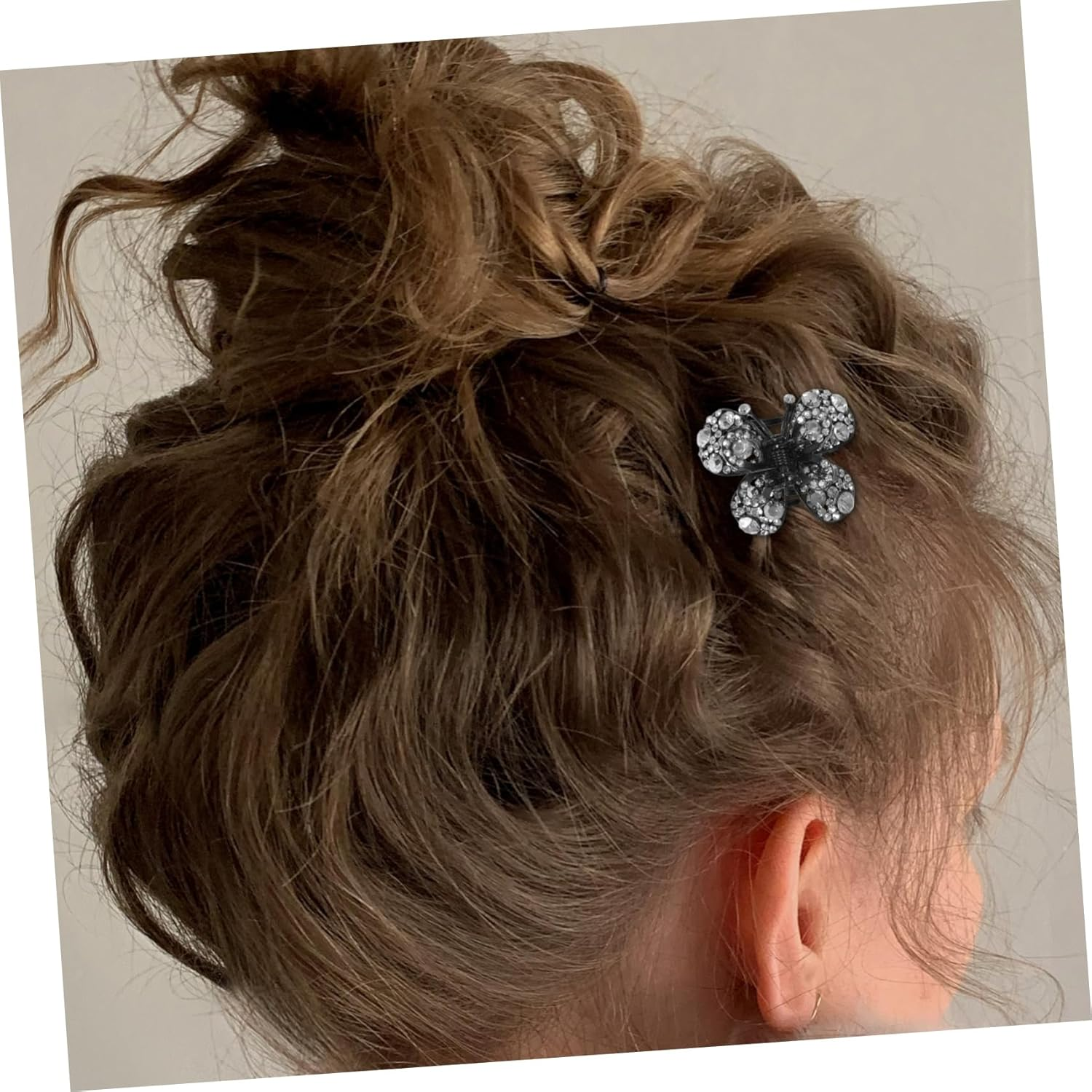 NIYANGLE Vintage Butterfly Hair Clip with Rhinestones Elegant Hair Clip for Thick Hair Weddings and Parties Retro Hair Accessory Classic Colour image number 3