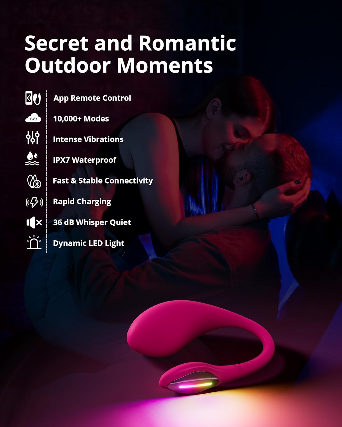 LOVENSE Lush 4 Remote Control Wearable G-Spot Egg Vibrator for Women, Adult Sex Toys & Games with Vibrant LED Light Tail, Long Distance App Controlled Stimulate Vibrator Easy Use & Powerful image number 4