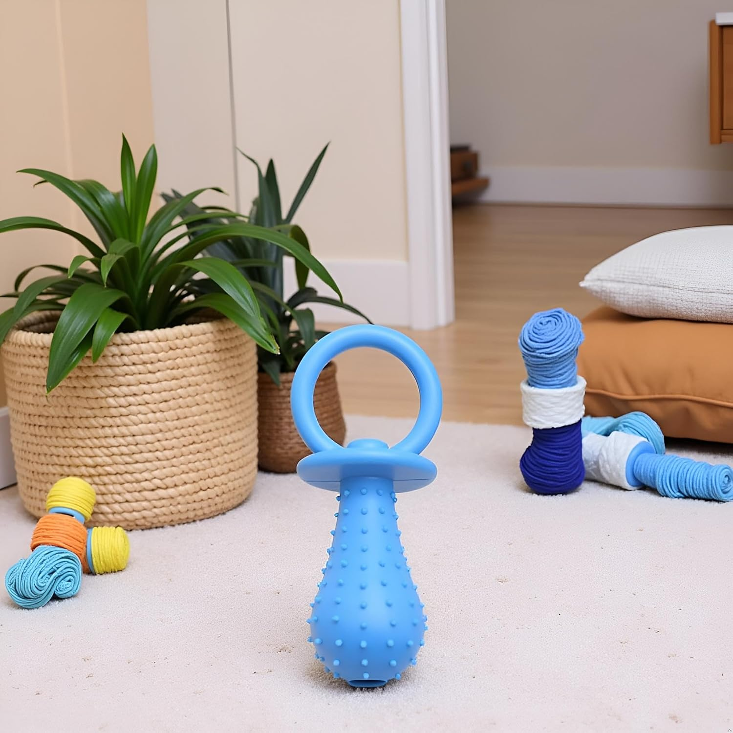 Blue Dog Pacifier,Chew Toys,Mini Bite Resistant Bell Shape Rubber Pacifier,Bell Chewing Playing Training Toys for Pet Puppy Dog Cat Pet Supplies,Pet Dog Puppy Molar Chew Training Toy,Chew Toys,Toys