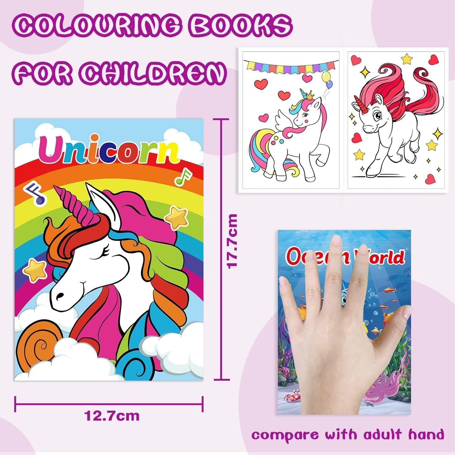 20Pack Small Colouring Books for Kids Party Favours Age 2-4, 4-8, Bulk Colouring Books for Children Girls and Boys, Party Goodie Bags Stuffer Fillers, Includes Unicorn, Mermaid Farm Dinosaur Vehicle More Themes image number 4