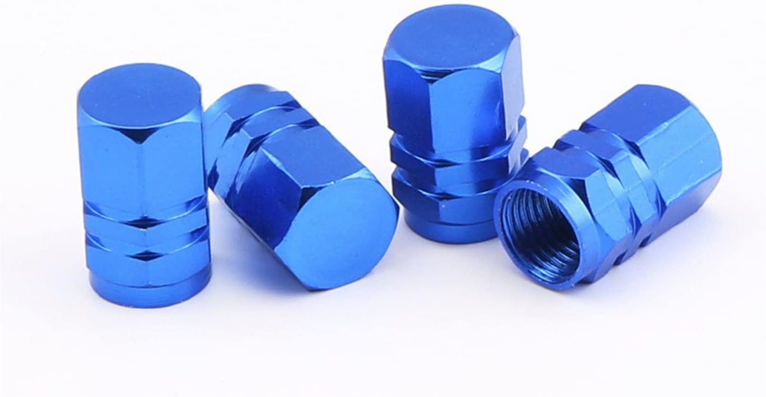 Aluminum Alloy Car Wheel Tire Valve Caps Tyre Rim Stem Covers Airdust Waterproof Compatible with Automobiles Motorcycles Trucks Bikes (Color : Blue 4Caps) image number 5