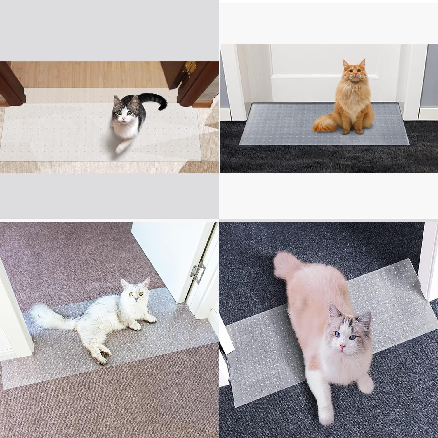 Carpet Protector for Pets, Cat Carpet Protector Mat, Non-Slip Carpet Protector for Pets DIY, Anti-Scratch Mat under Door, Clear PVC, Easy to Cut, 38X112Cm image number 4