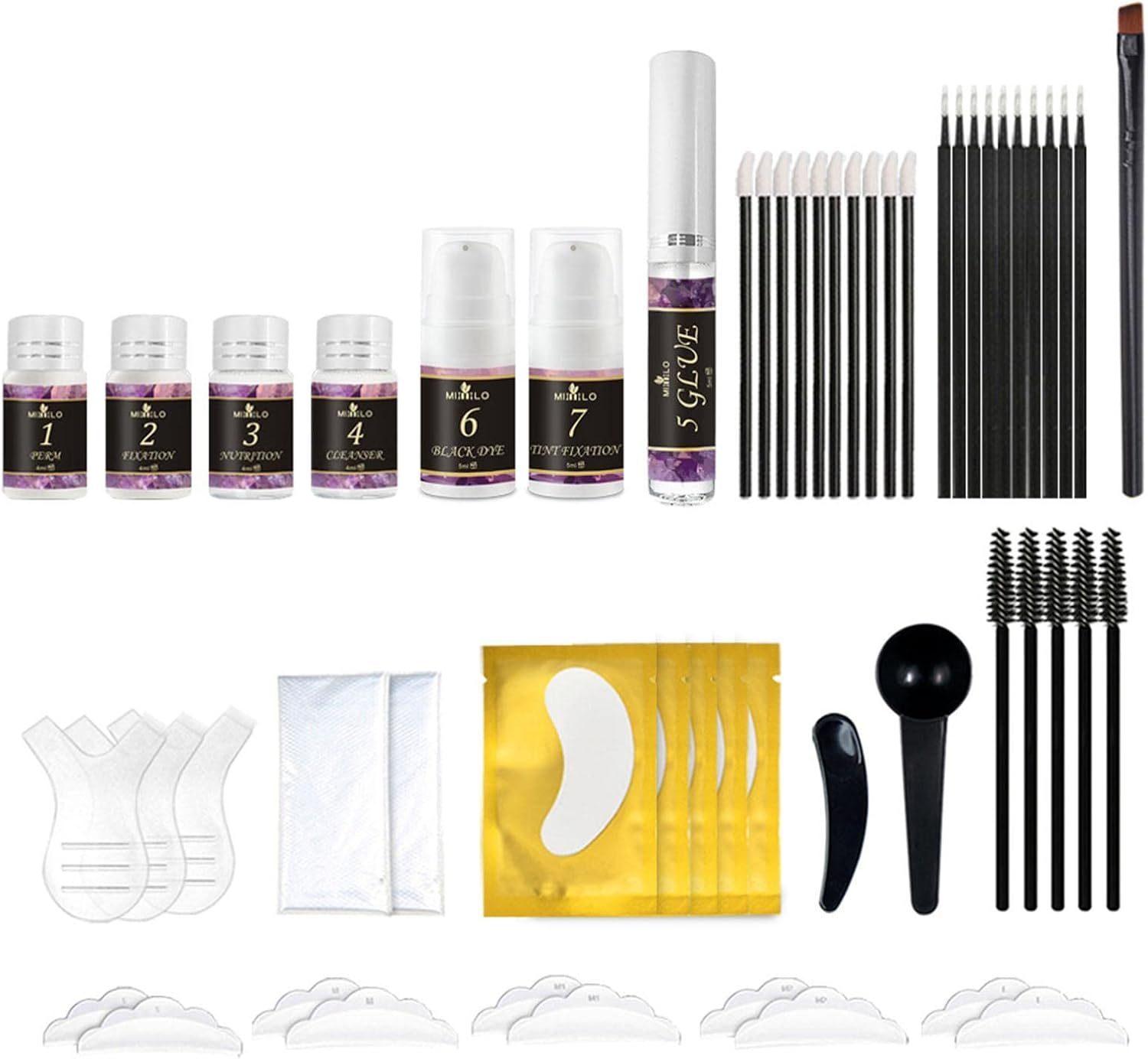 Lash Lift and Tint Kit - Lash Lift and Tint Kit, Eyelash Eyebrow Tint 2 in 1 Set - Semi-Permanent Eyelash Tint Kit Quick Lifting Tinting for Salon Home Seta-Au image number 1