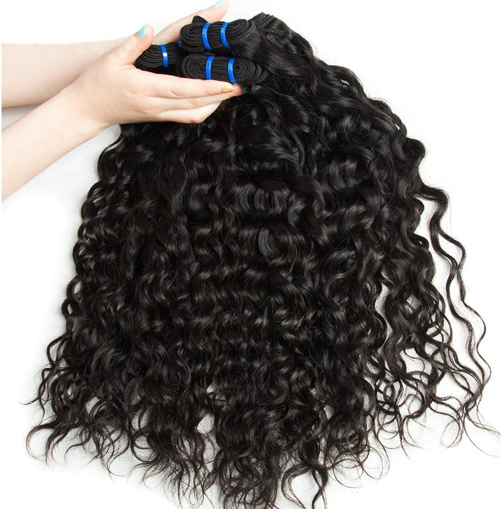 Water Wave Bundles Human Hair Brazilian Human Hair Wefts Curls Brazilian Virgin Hair Bundles 3 Curly Weave Bundles Human Hair Total 300 G 14 14 14 Inches image number 6
