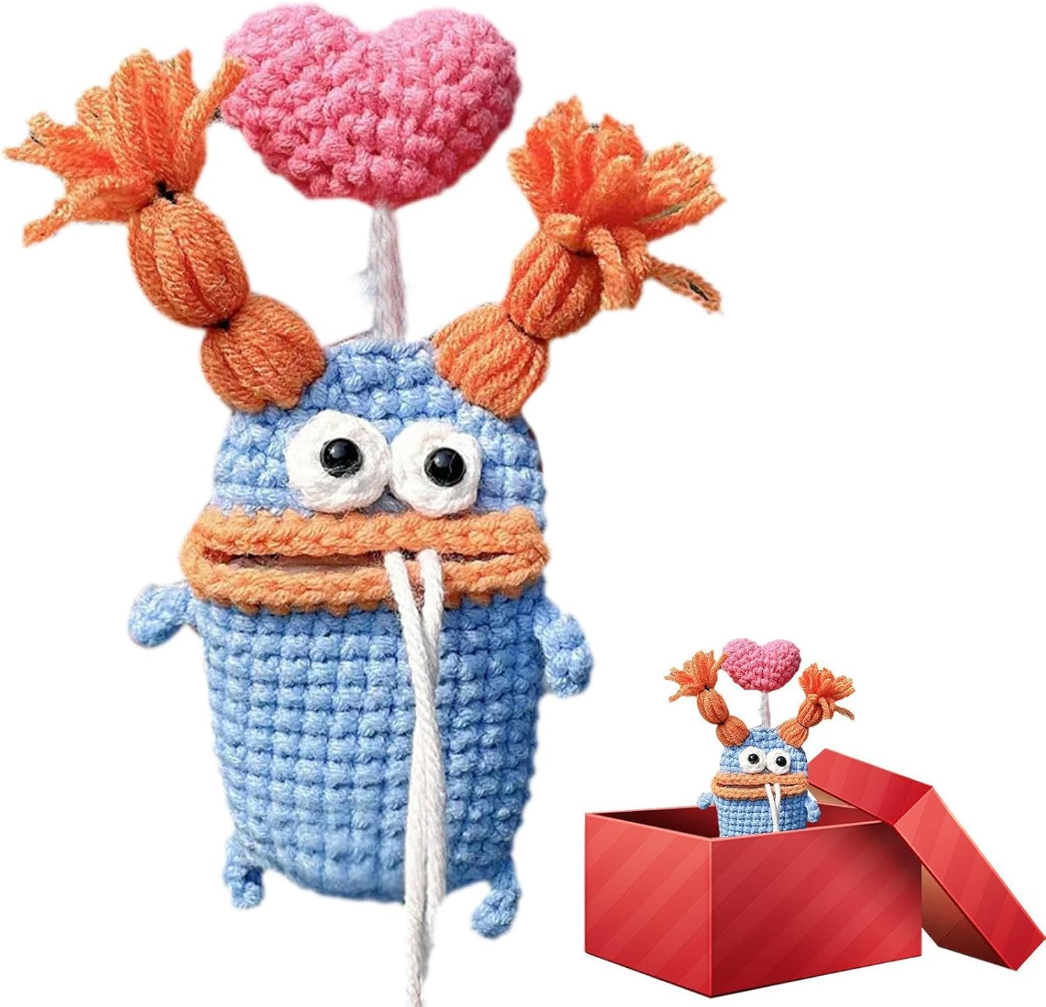 Key Fob Pouch Crochet Large Sausage Mouth Key Case Holder Creative Cute Key Case Lovely Pure Crochet Key Pouch Handmade Woven Keychain for Home Keys Sausage Mouthpiece Key Cover - C image number 2