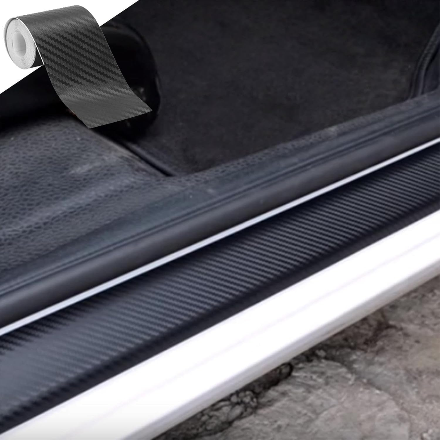 Carbon Fiber Detailing Tape,3D Film Wrap Detailing Tape Stickers - Self-Adhesive Twill Weave Sheet Sticker, Protection Tape for Trunk Bumper Fender Dashboard image number 4